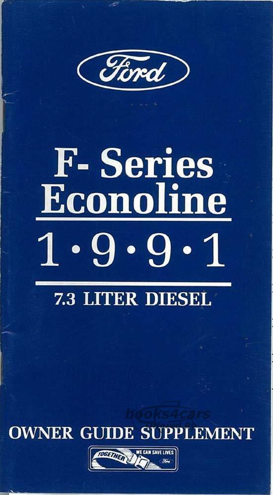view cover of 1991 Diesel owners manual supplement Econoline F-series 7.3L trucks by Ford