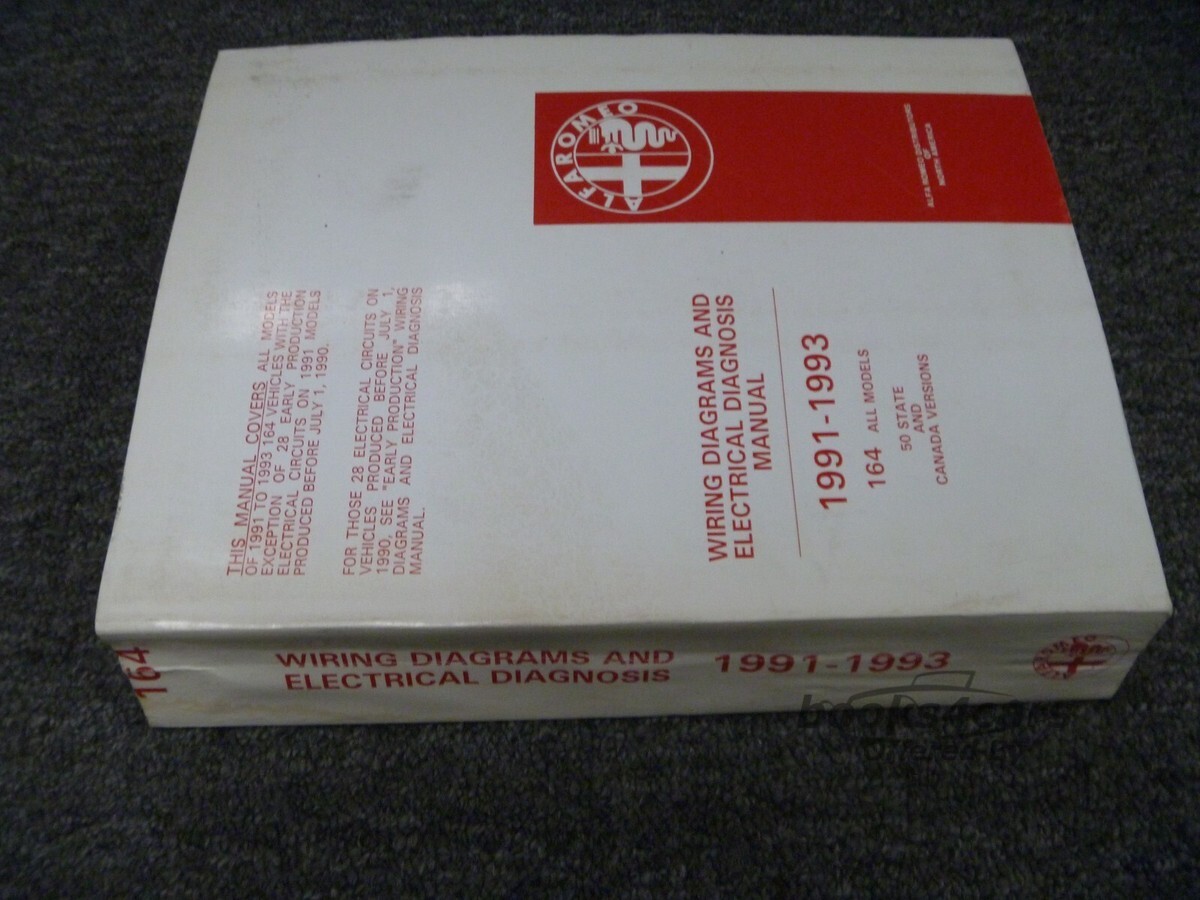 view cover of 1991 wiring diagrams and electrical diagnosis Shop manual for 164 by Alfa Romeo