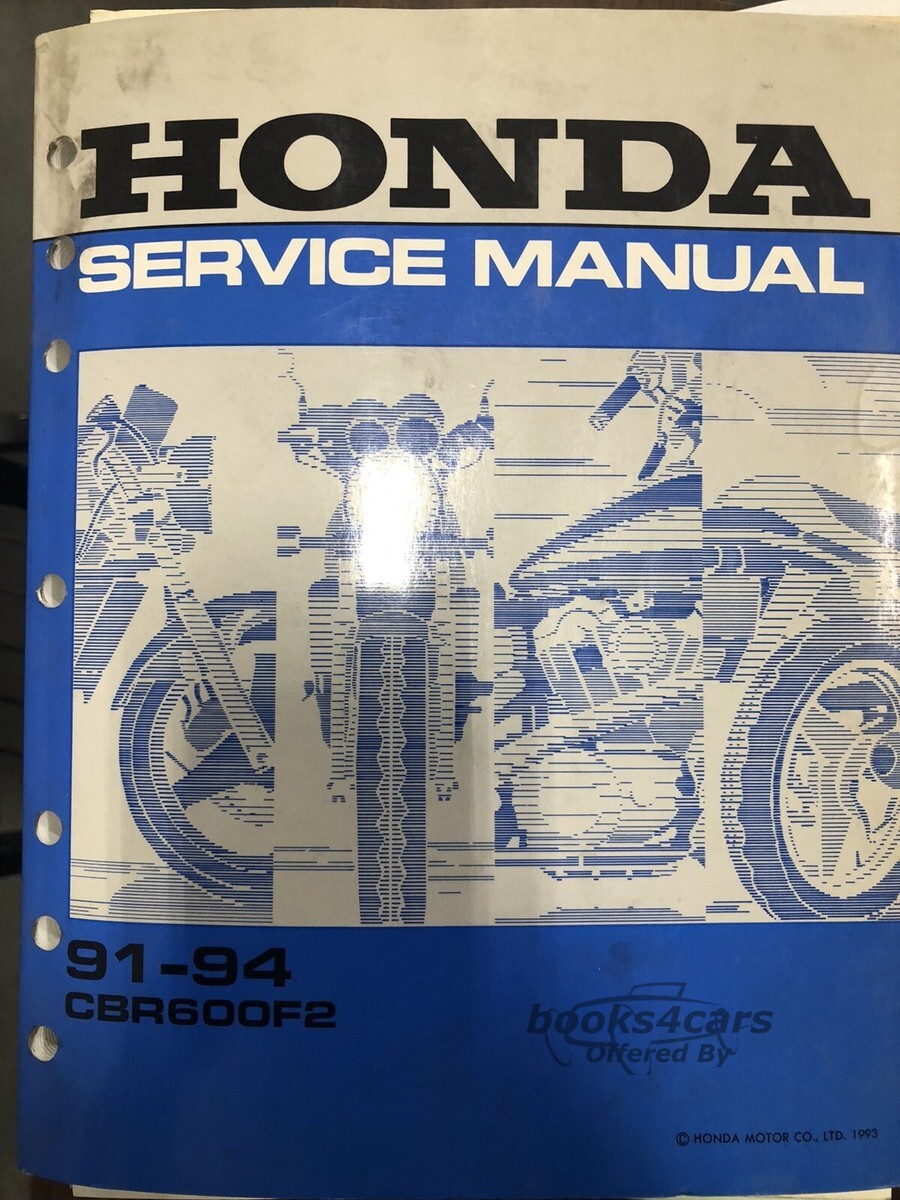 view cover of 1991-1994 CBR600F2 Shop Service Repair Manual by Honda for CBR 600 F2