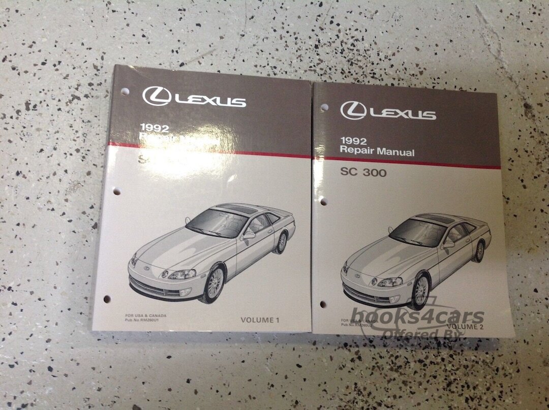 view cover of 1992 SC300 Shop Service Repair Manual 2 volume set by Lexus for SC 300
