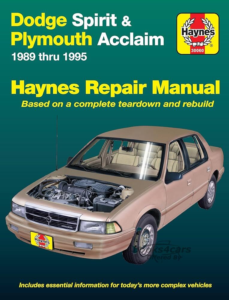 view cover of 1989-1995 Dodge Spirit Plymouth Acclaim repair manual by Haynes