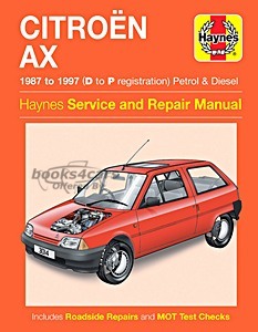 view cover of 1987-1997 AX repair manual, hardback edition from Haynes for all models of this Citroen except 1527 diesel