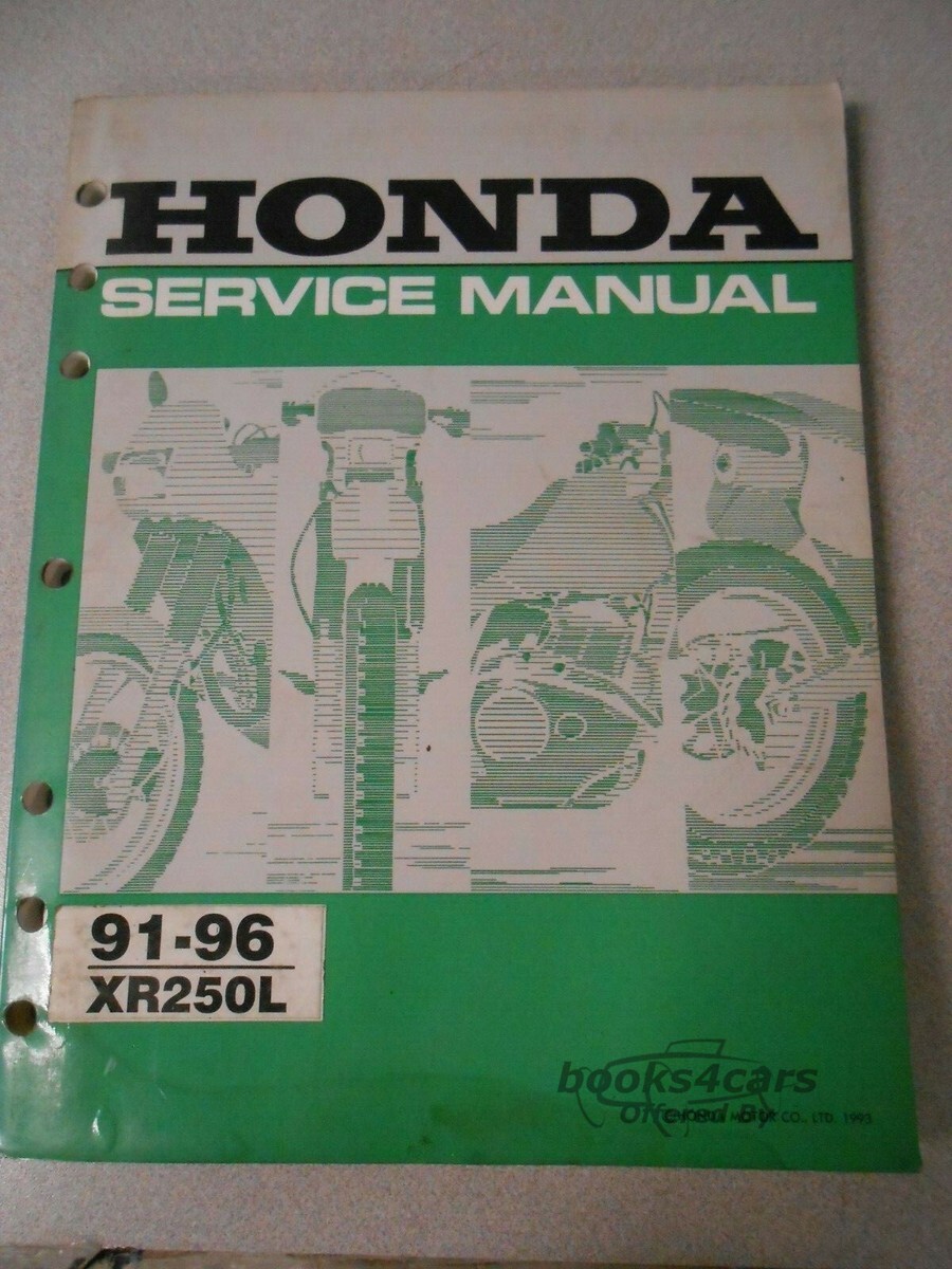 view cover of 1991-1996 XR250L Shop Service Repair Manual by Honda