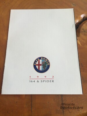 view cover of 1992 Alfa Romeo 164 and Spider Sales brochure