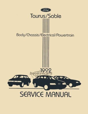 view cover of 1992 Taurus Sable Shop Service Repair Manual for Body Chassis Electrical Powertrain Service Manual by Ford