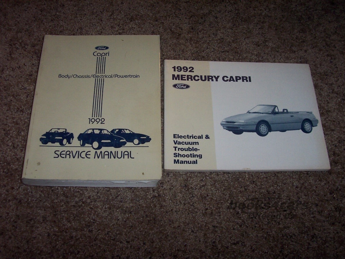 view cover of 1992 Capri Shop Service Repair Manual by Mercury