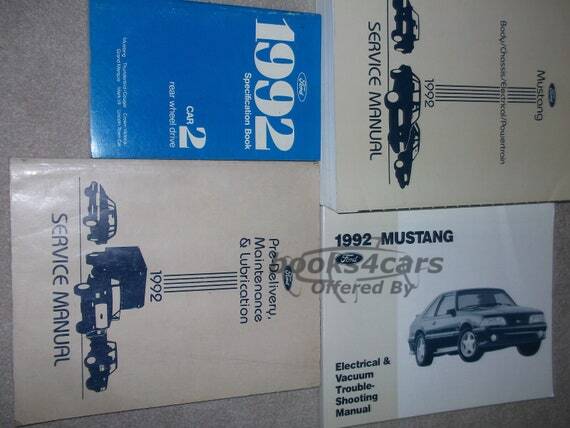 view cover of 1992 Mustang Shop Service Repair Manual by Ford