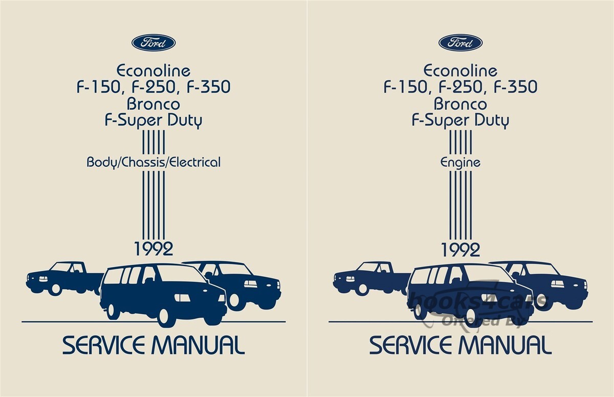 view cover of 1992 F150 F250 350 Bronco Econoline and F-Super Duty Engine Shop Service Repair manual by Ford Truck for F E 150 250 350 Pickup Van & SUV