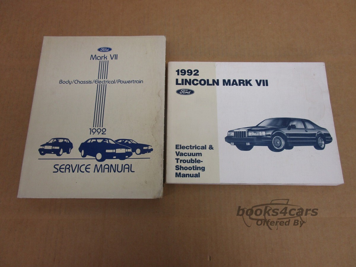 view cover of 1992 Mark VII Electrical & Vacuum Troubleshooting Manual by Lincoln