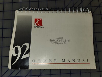 view cover of 1992 Owners Manual by Saturn