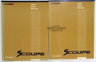 view cover of 1992 Hyundai Scoupe Shop Service Repair Manual