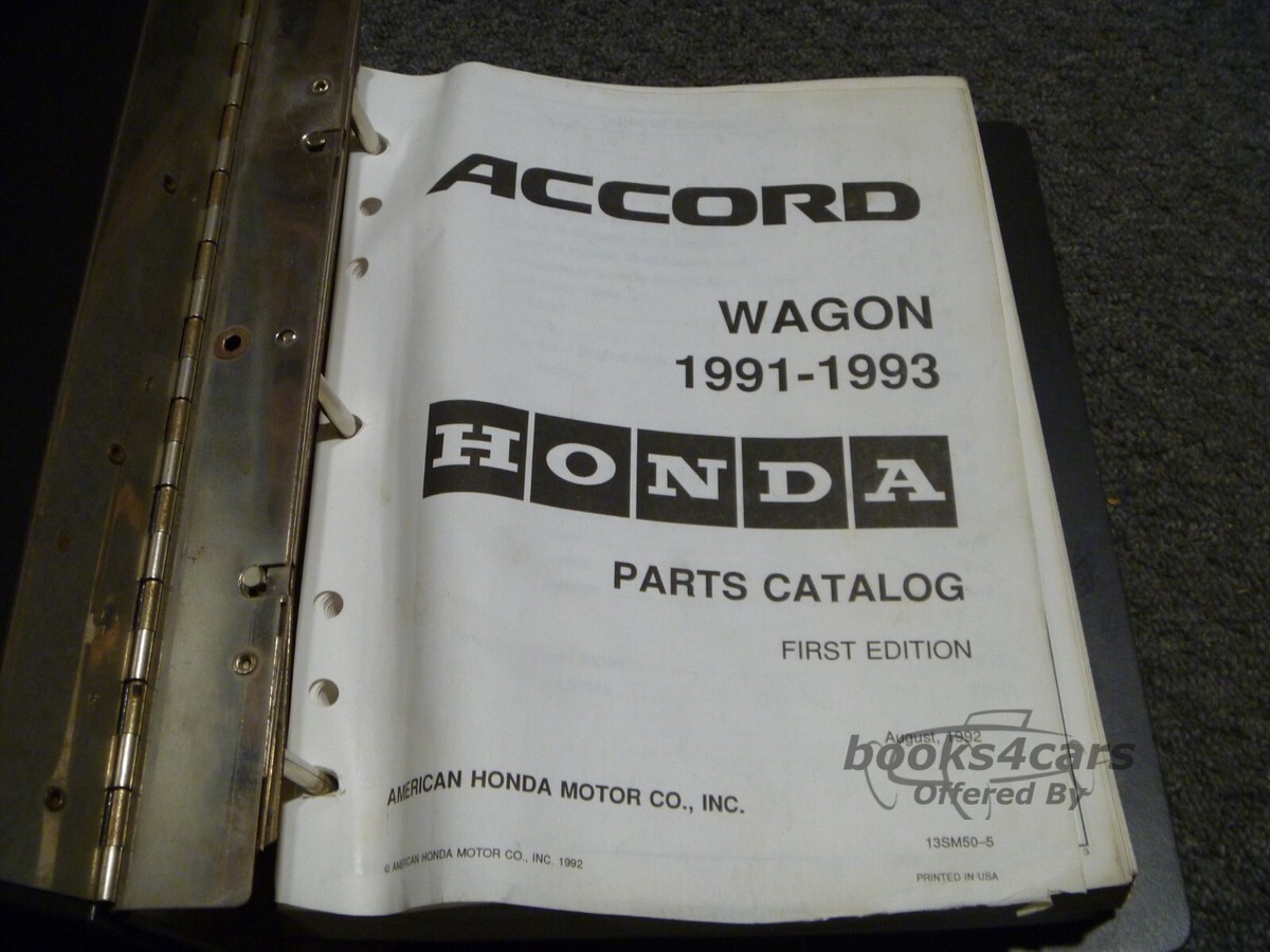 view cover of 1991-1993 Accord Wagon Parts Catalog Manual by Honda