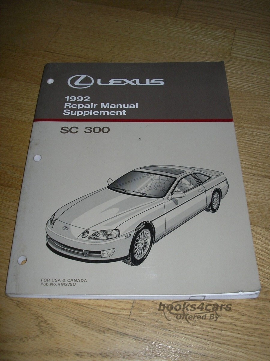 view cover of 1992 SC300 Repair Manual Supplement by Lexus covering all items new in 1992