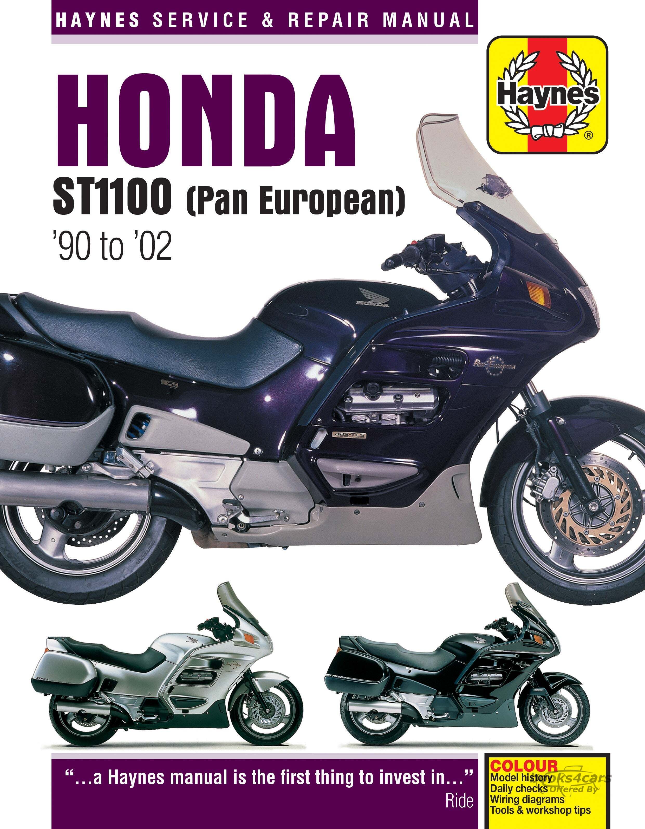 view cover of 1990-2002 Honda ST1100 Pan European Shop Service Repair Manual by Haynes