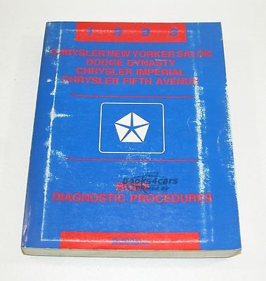 view cover of 1993 Body Diagnostic Procedures Manual for Chrysler New Yorker Salon Imperial fifth avenue Dodge Dynasty by Chrysler