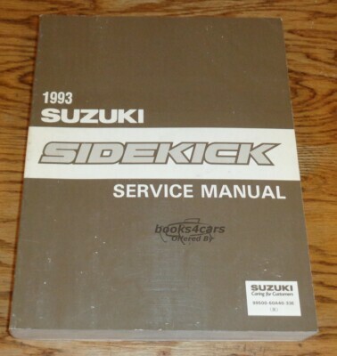 view cover of 1993 Sidekick Shop Service Repair Manual by Suzuki