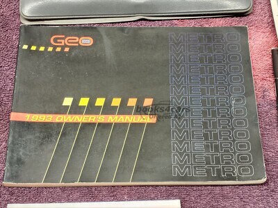 view cover of 1993 Metro Owners Manual by Geo