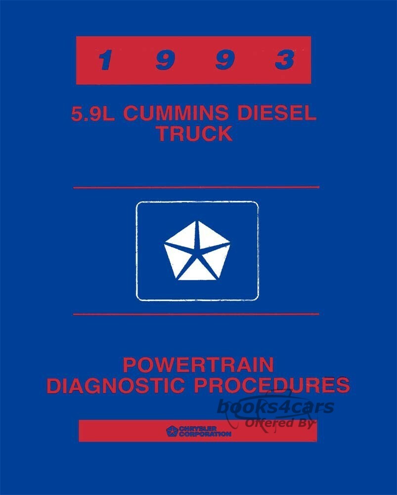 view cover of 1993 5.9L Cummins Diesel Powertrain Diagnostic Procedures Manual by Dodge Chrysler