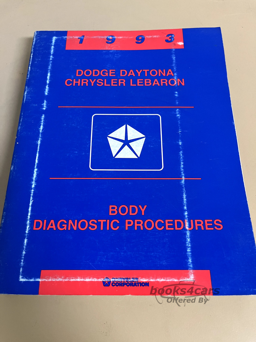 view cover of 1993 Body Diagnostic Procedures Shop Service Repair Manual for Dodge Daytona Chrysler LeBaron by Chrysler Corp.