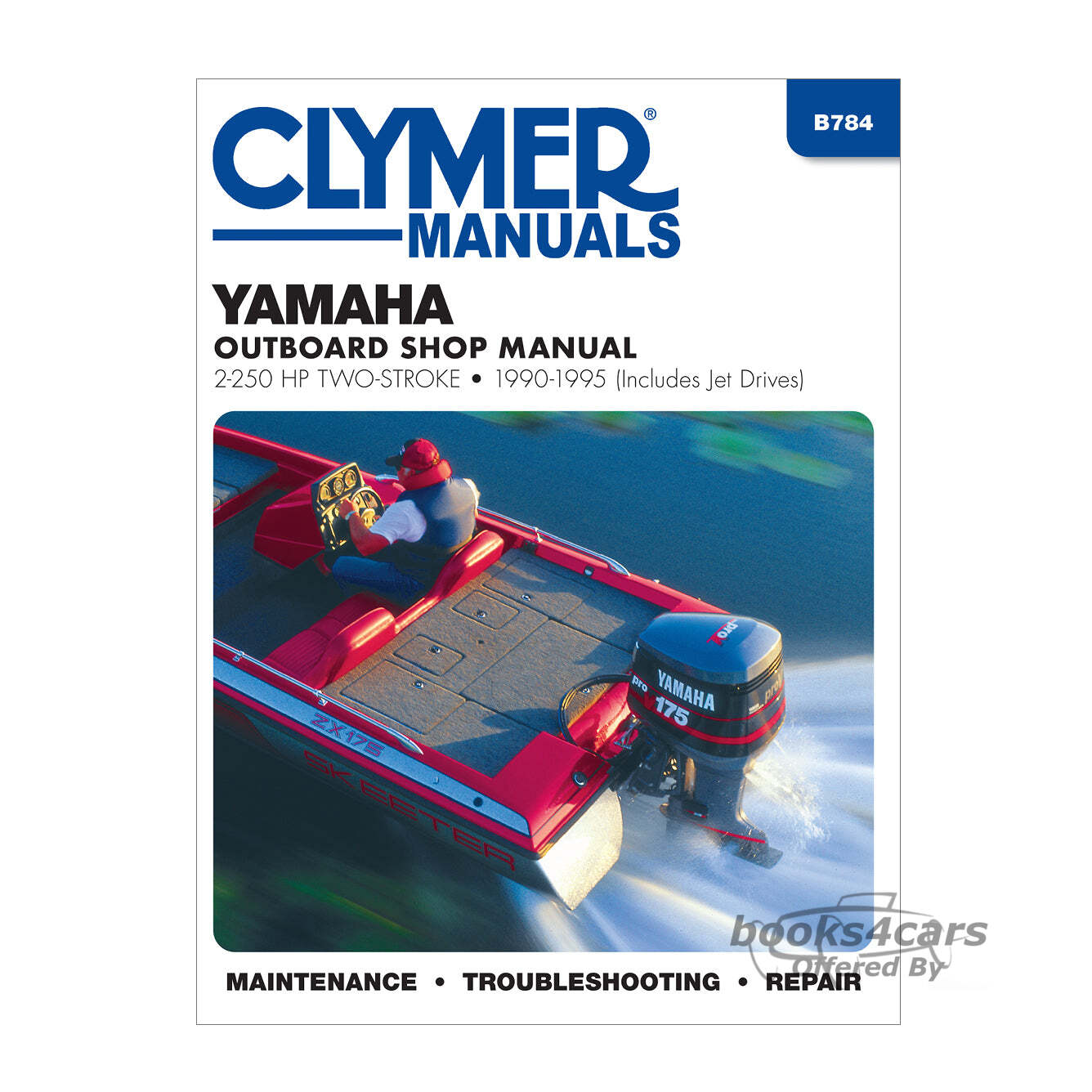 view cover of 1990-1995 2 250 hp Two Stroke Outboards (includes Jet Drives) 720 pages by Clymer for Yamaha