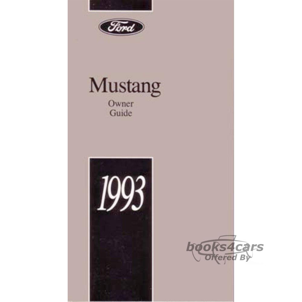 view cover of 1993 Mustang Owners Manual by Ford