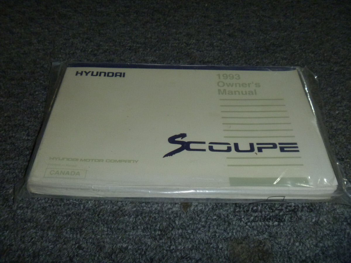 view cover of 1993 Scoupe Owners Manual by Hyundai
