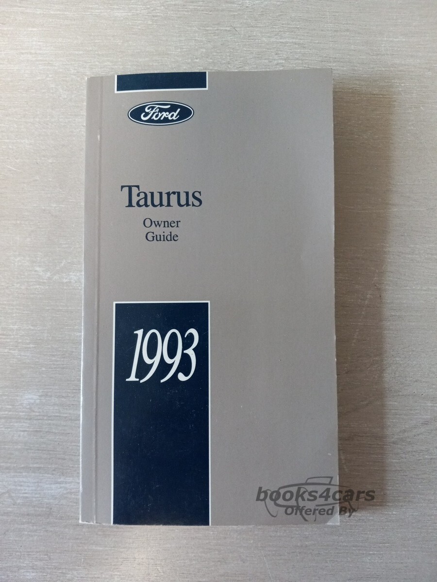 view cover of 1993 Taurus Owners Manual by Ford