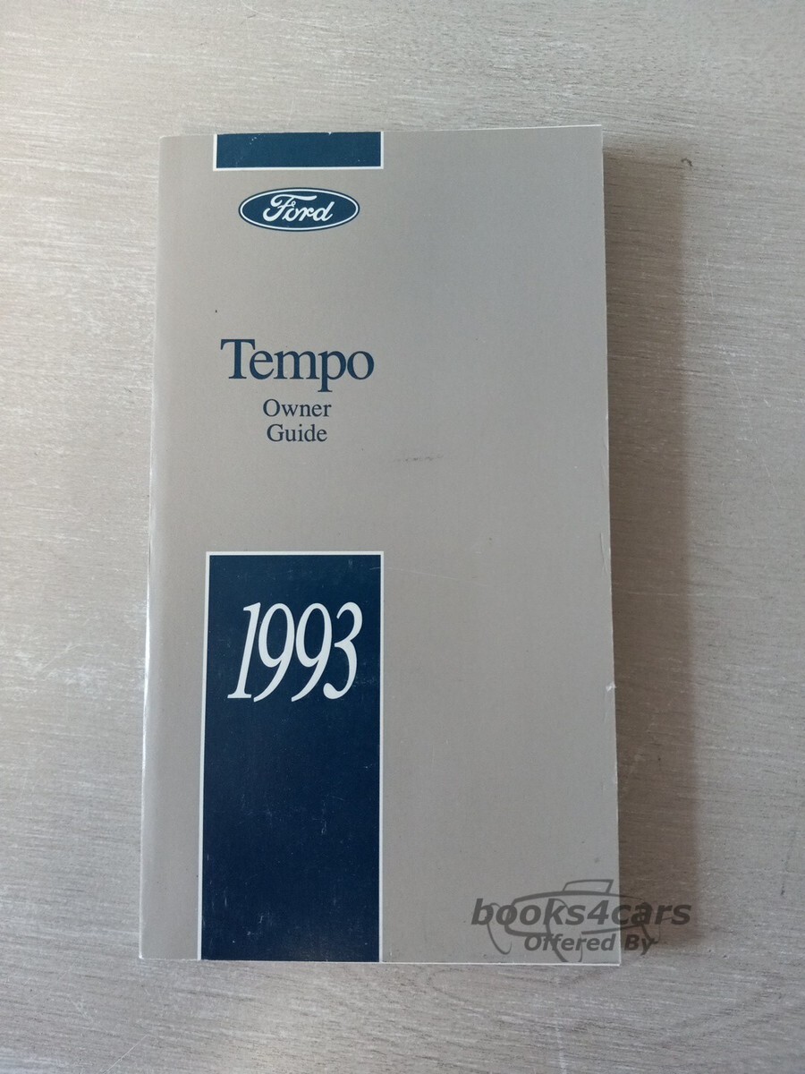 view cover of 1993 Tempo Owners Manual by Ford.
