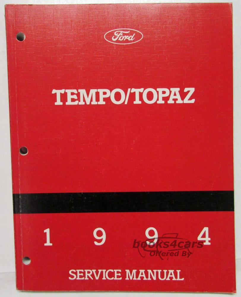 view cover of 1994 Tempo Topaz shop Service repair manual by Ford & Mercury