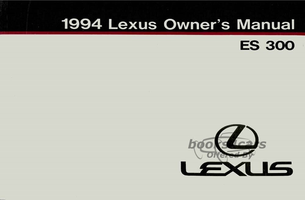 view cover of 1994 ES300 Owners Manual by Lexus for ES 300