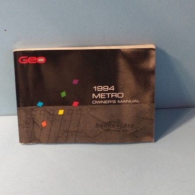 view cover of 1994 Metro Owners Manual by Geo
