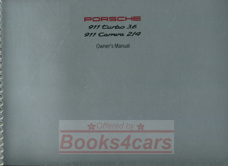 view cover of 1994 911 Carrera 2/4 & Turbo 3.6 Owners Manual by Porsche