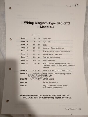 view cover of 1994 928 Electrical Wiring Diagrams Manual by Porsche