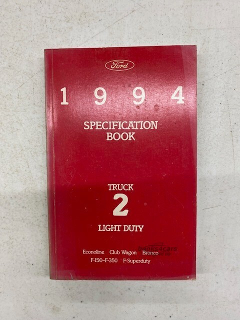 view cover of 1994 Lt. Duty Truck Service Specifications Booklet by Ford for Econoline Club Wagon Bronco & F-Series