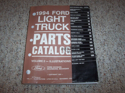 view cover of 1994 Ford Light Truck Parts Catalog Manua Volume #1-Text l Volume #2 - Illustrations by Ford