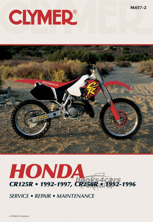 view cover of 1992-1996 CR125R & CR250R Shop Service Repair Manual, 480 pages by Clymer for Honda