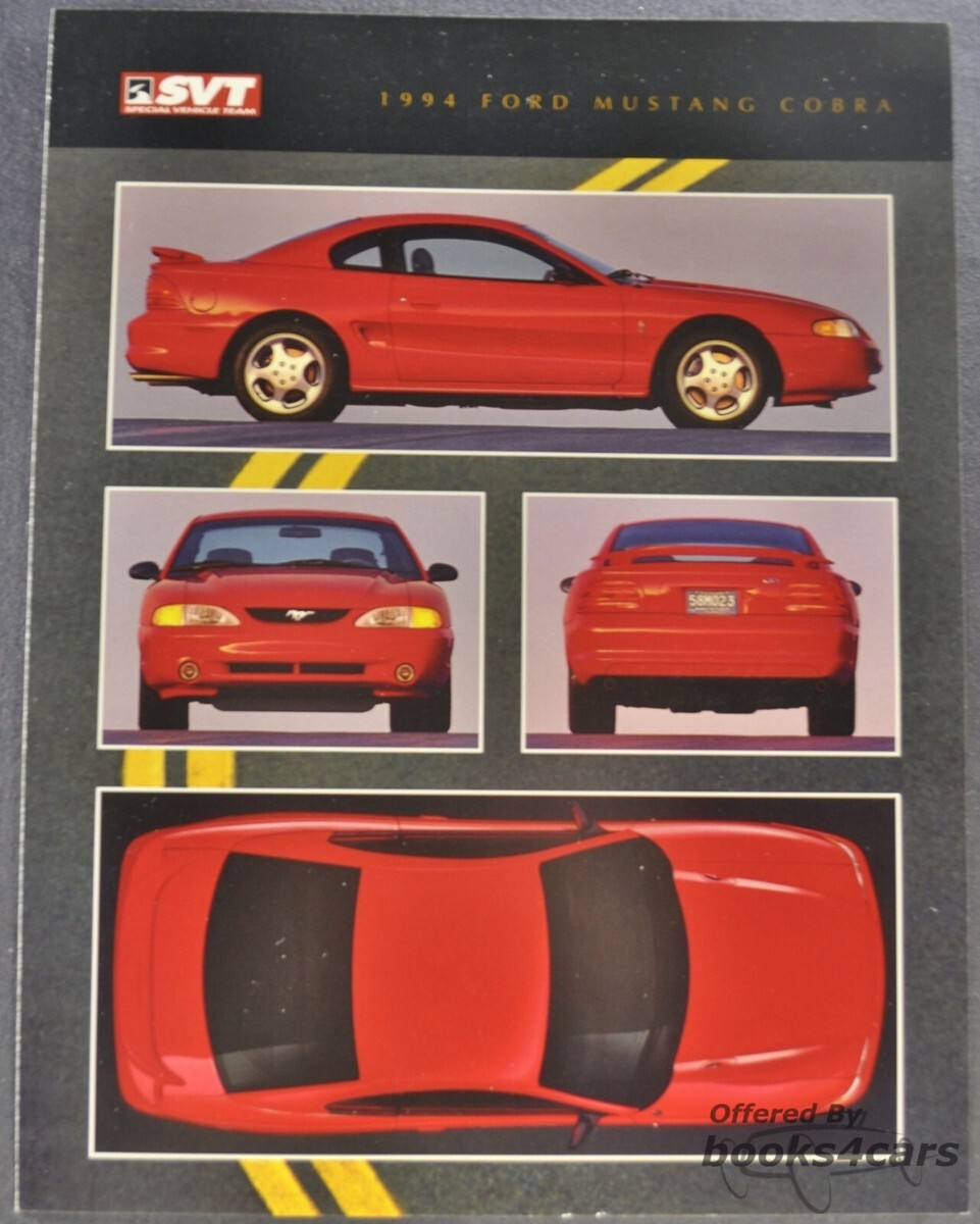 view cover of 1994 Mustang Cobra Sales Brochure Sheet