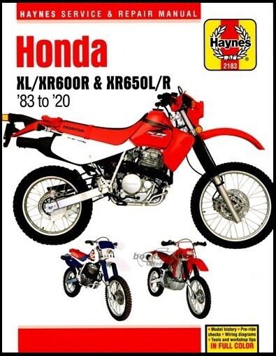 view cover of 1983-2020 Honda XL/XR600R and XR650L/R Shop Service Repair Manual by Haynes - covers XL600R XR600R XR650L XR650R