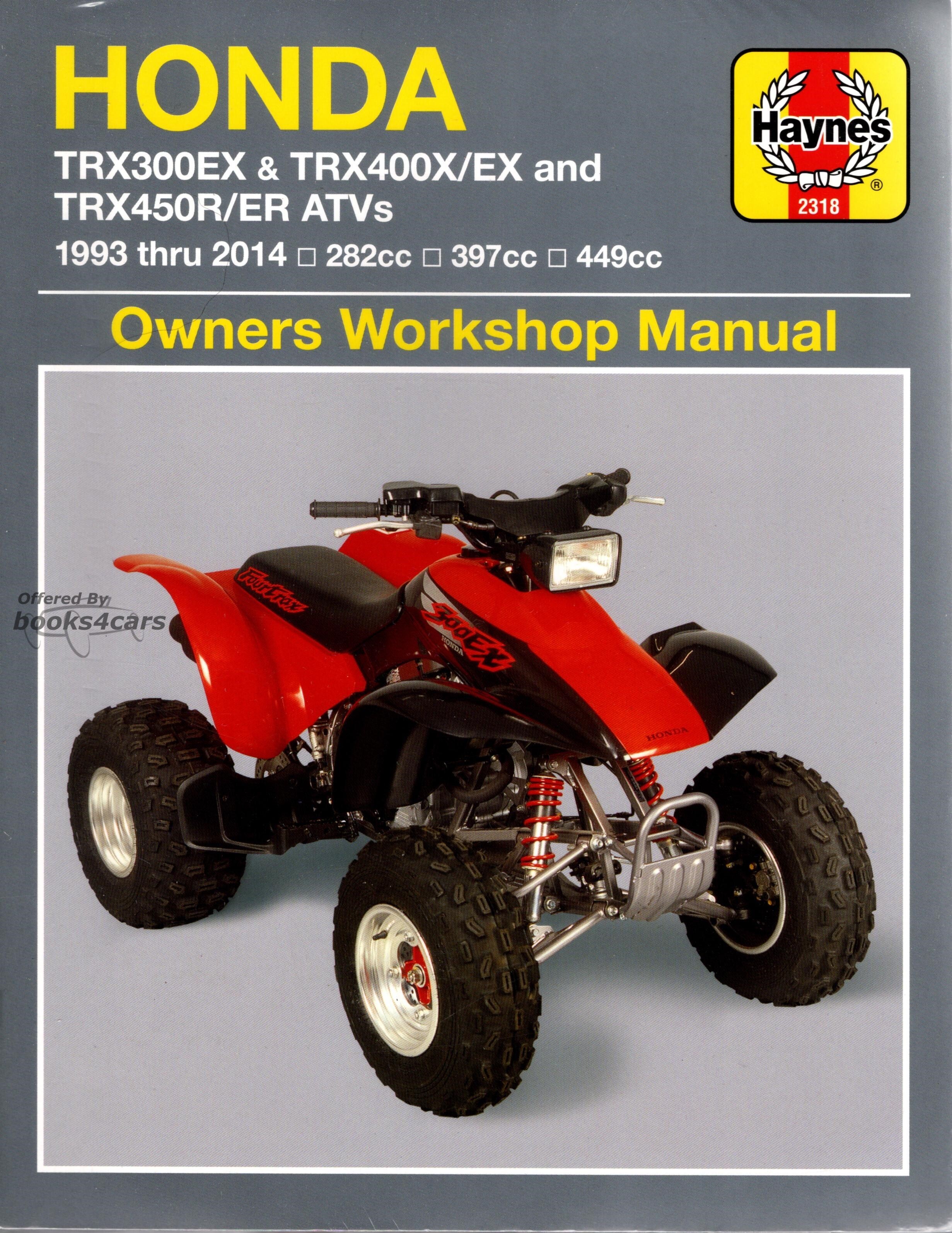 view cover of 1988-2000 Honda TRX300EX TRX400EX Chain drive ATV shop service Repair Manual by Haynes