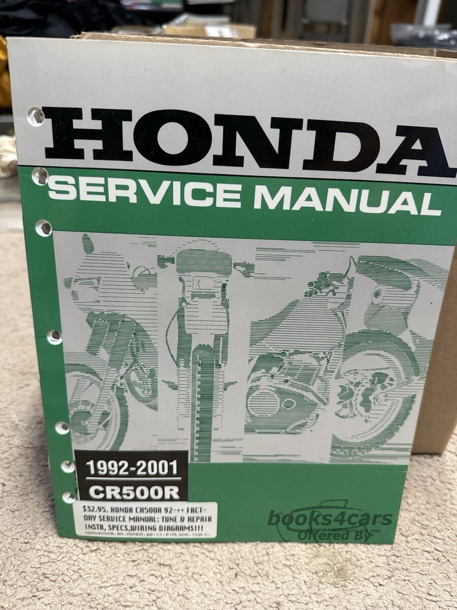 view cover of 1992-2001 CR500R Shop Service Repair Manual by Honda