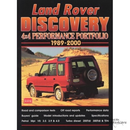 view cover of 1989-2000 Performance Portfolio of road test articles about Land Rover Discovery compiled into 140 page book form by Brooklands