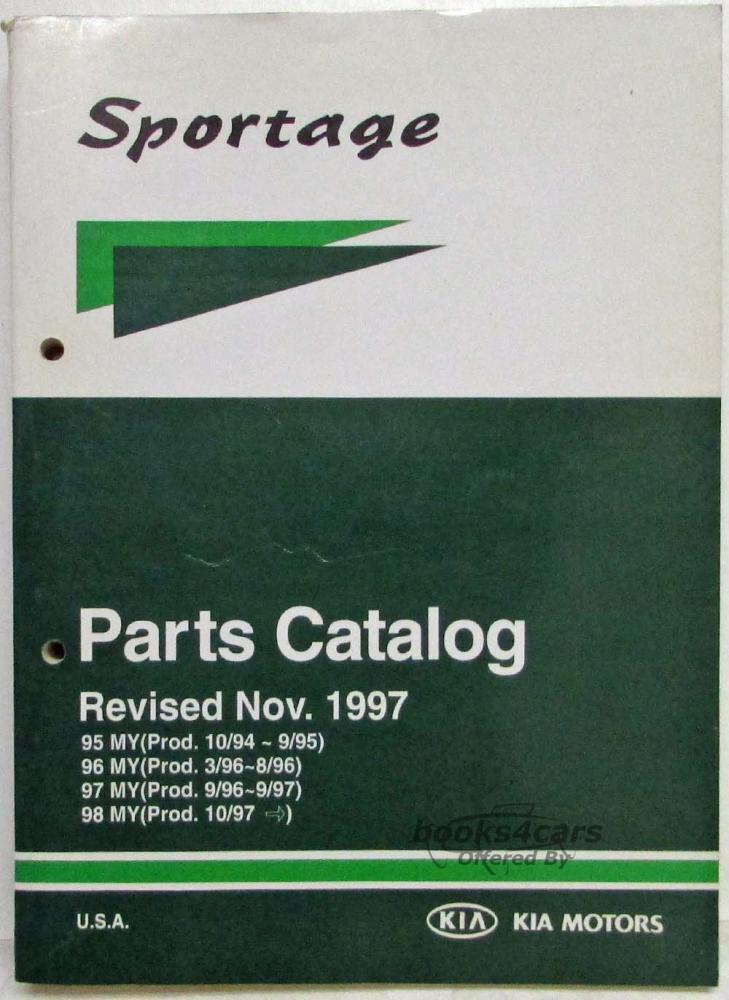 view cover of 1995-1998 Sportage parts manual by KIA.
