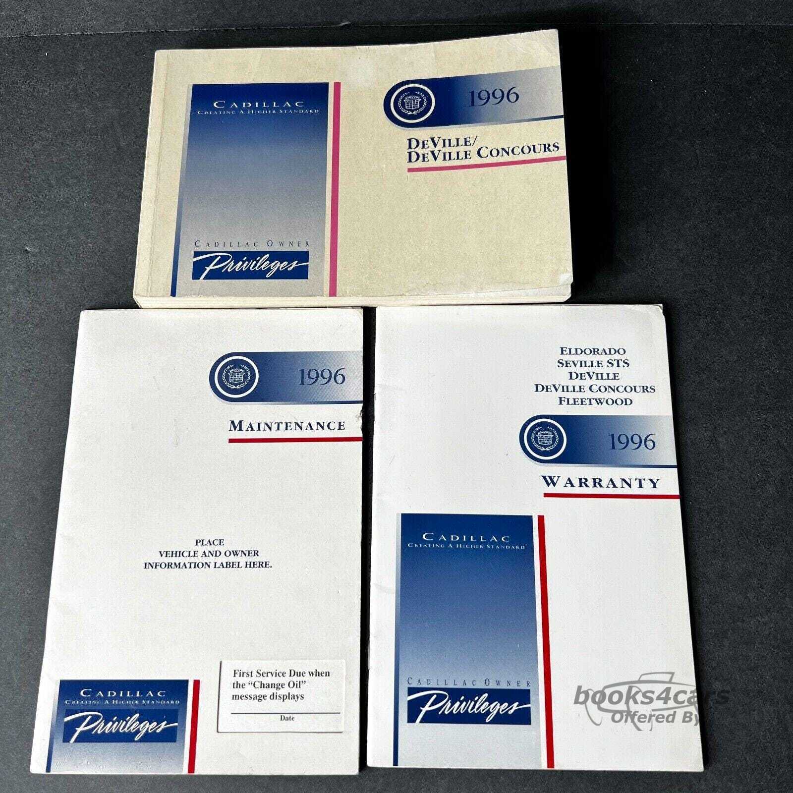 view cover of 1996 DeVille Owners Manual by Cadillac for Concours & De Ville