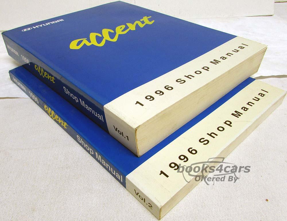 view cover of 1996 Accent Service Manual 2-volume set by Hyundai