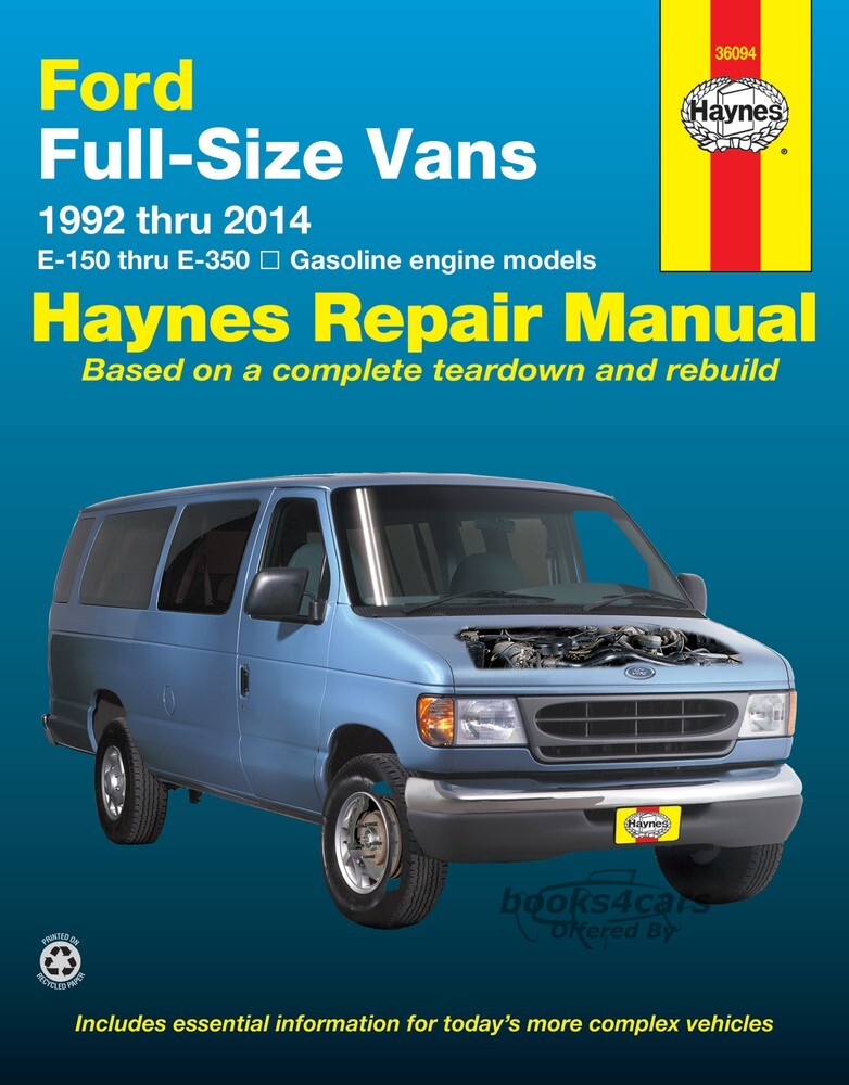 view cover of 1992-2014 Econoline Full Size Ford Van shop service repair manual for all models by Haynes E150 E250 E350 gas engines