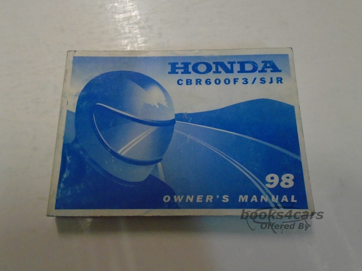 view cover of 1998 CBR600F3/SJR Owners Manual by Honda Motorcycles CBR 600 600F