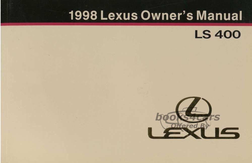 view cover of 1998 LS400 Owners Manual by Lexus