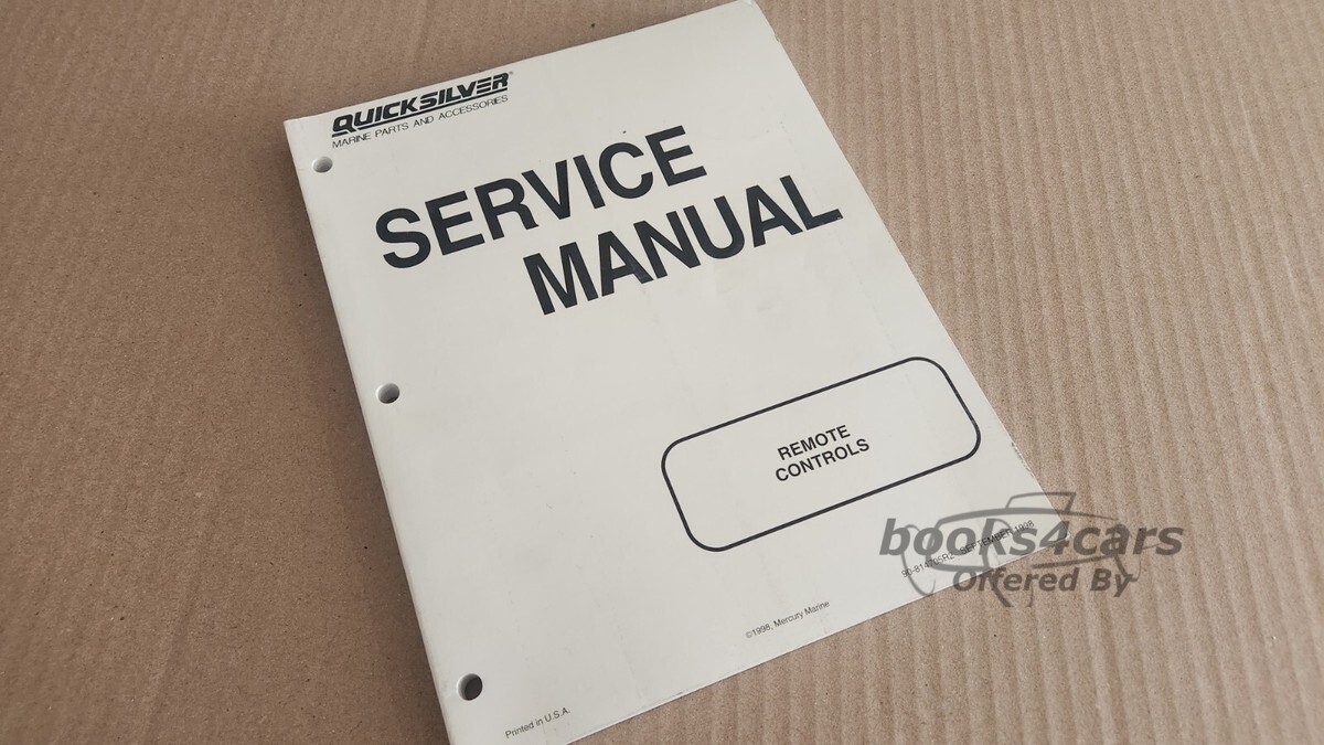 view cover of 1998 QuickSilve Remote Controls Service manual by Mercury