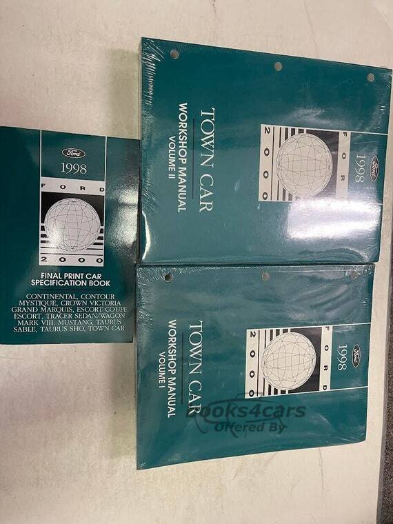 view cover of 1998 Town Car Shop Service Repair Manual by Lincoln 2 Vol set
