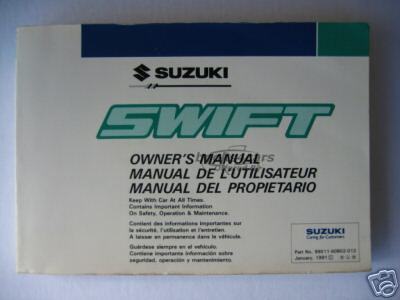 view cover of 1998 Swift Owners Manual by Suzuki